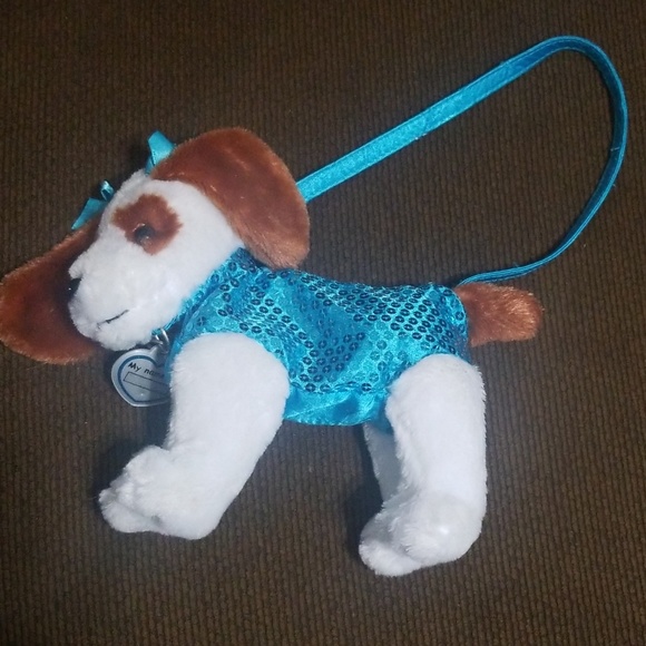 Girls made in China blue sequin puppy handbag - Picture 2 of 8